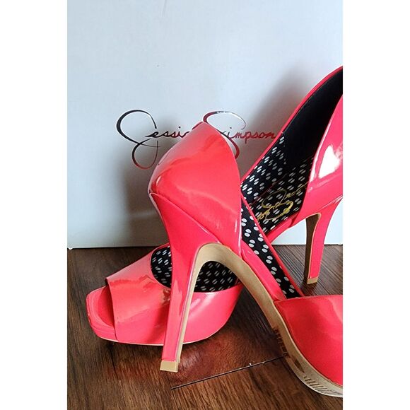 IN BOX Womens Size 8.5M Jessica Simpson HOT FUCHSIA Josette Platform Heels - Picture 5 of 8
